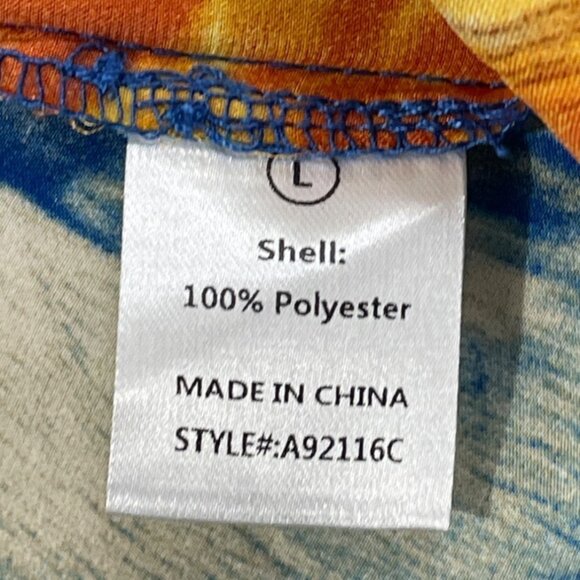 Fashion Nova Abstract Print Long-Sleeve Button-Down Belted Midi Dress Sz L - New - Picture 8 of 9